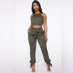 Rest And Play Pant Set - Olive-NWT-Large